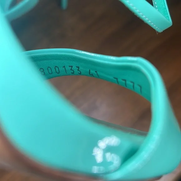 Giuseppe Zanotti Turquoise Patent Leather Arrow Stiletto Heels - Picture 15 of 16